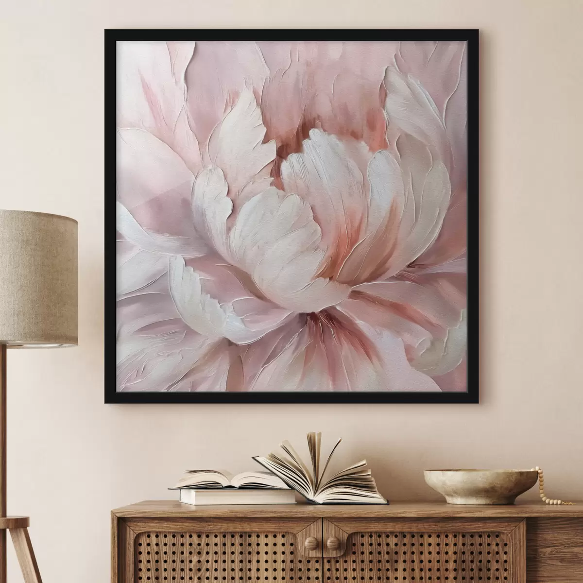 Poster Bocciolo di fiore di peonia rosa lussureggiante f40511
