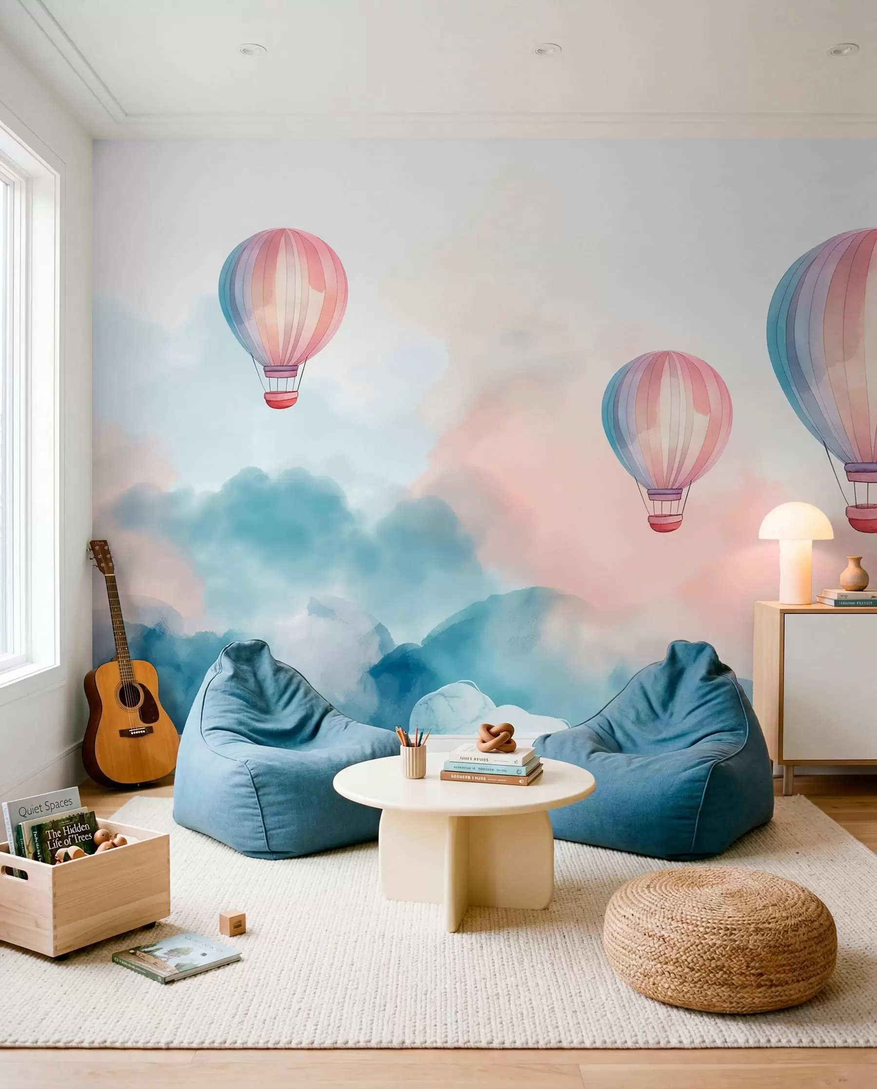 carta da parati Palloncini acquerellati tra le nuvole nr. w01011