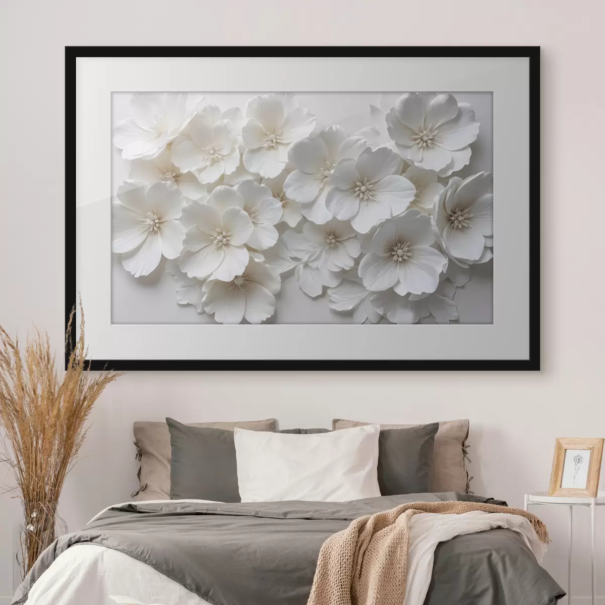 Poster Cascata di fiori bianchi f40548