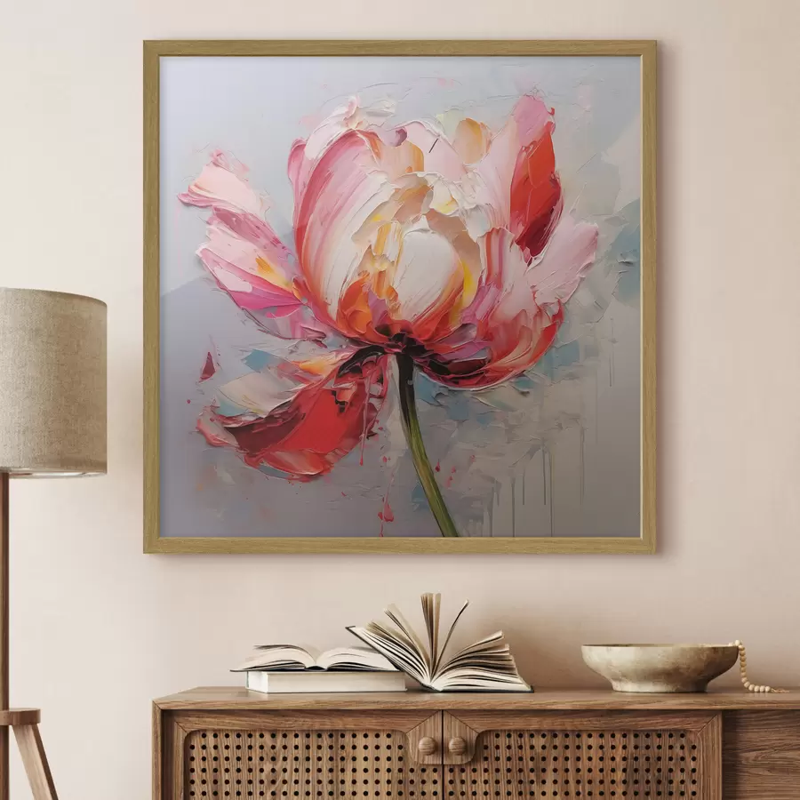 carta da parati Tulipano in fiore, colore rosso, rosa, grigio nr. f40519
