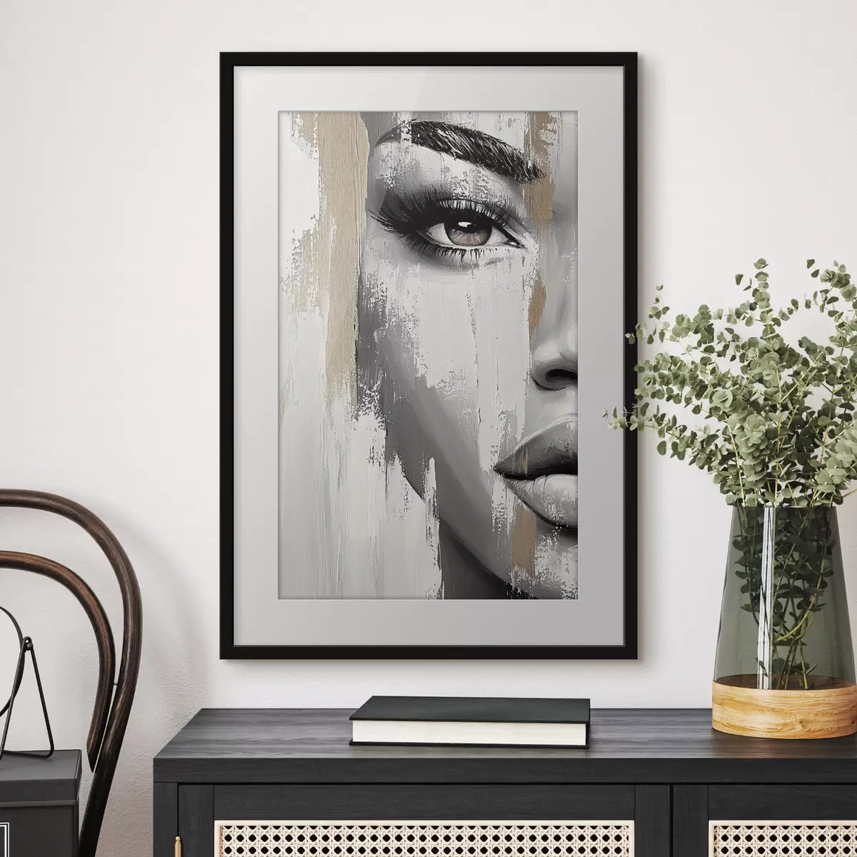 Poster Sguardo tra pennellate chiare f40535