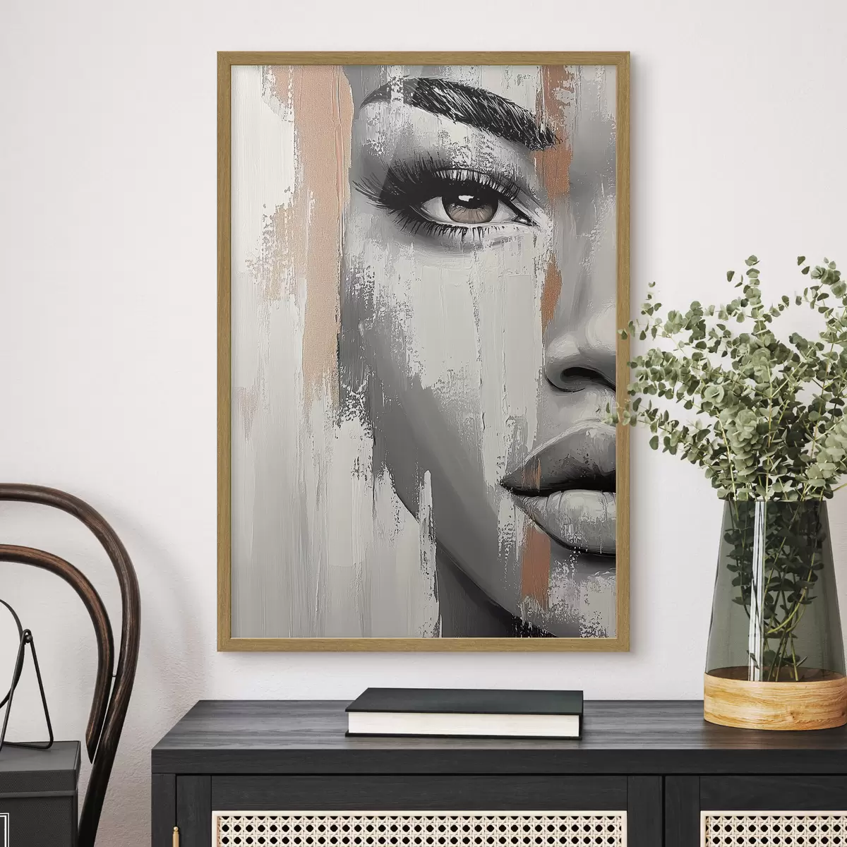 Poster Sguardo tra pennellate chiare f40535
