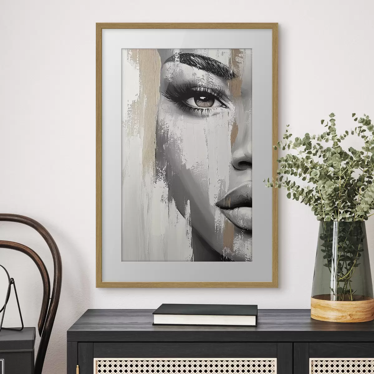 Poster Sguardo tra pennellate chiare f40535