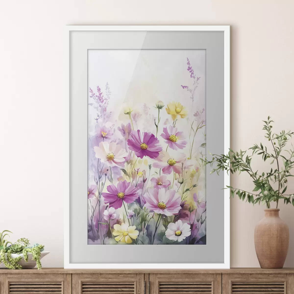 Poster Fiori selvatici astratti ad acquerello f40538
