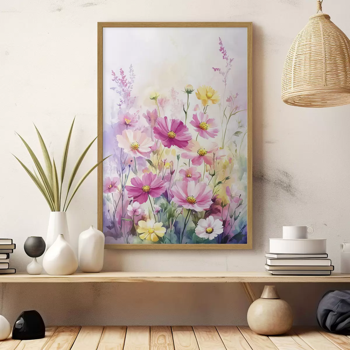 Poster Fiori selvatici astratti ad acquerello f40538