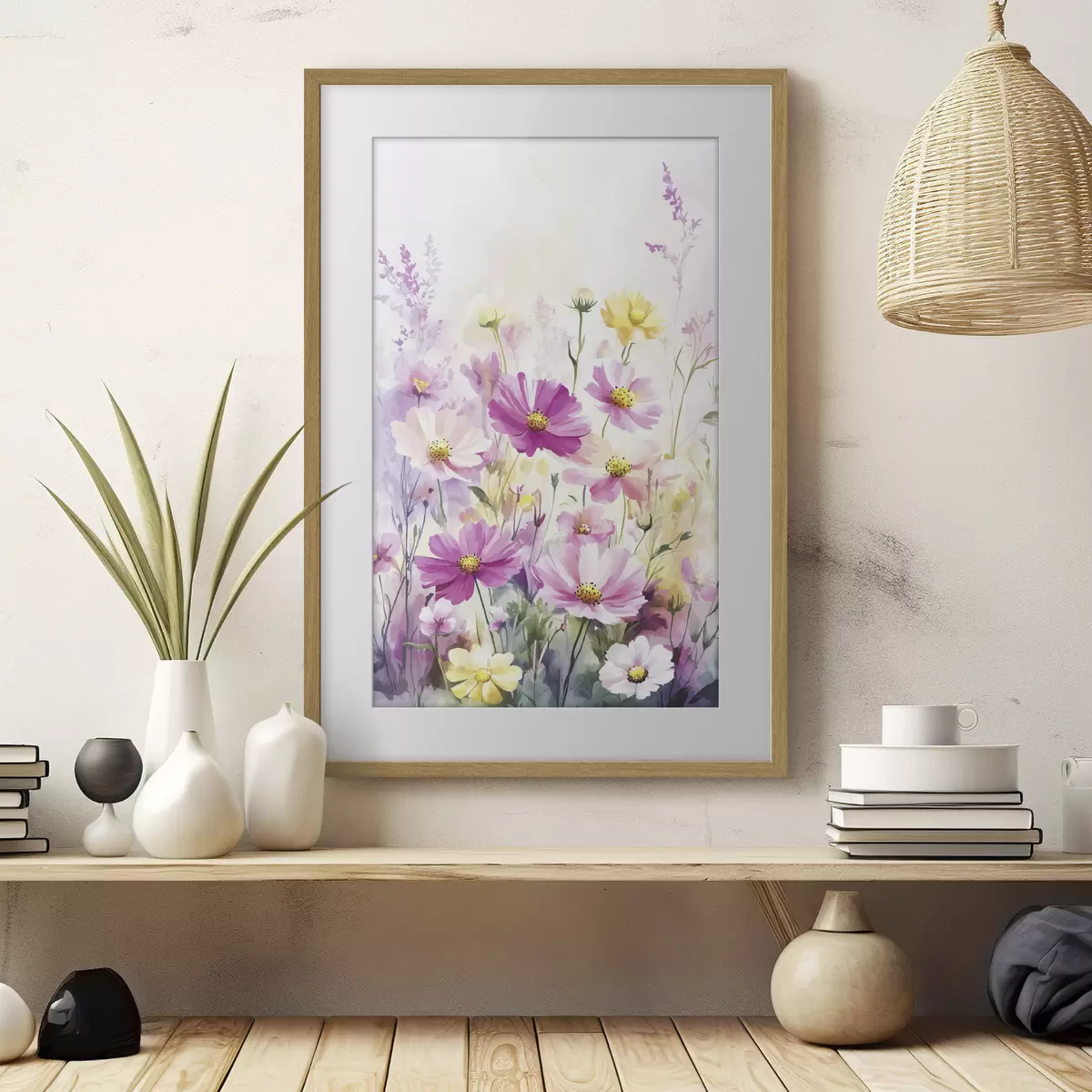 Poster Fiori selvatici astratti ad acquerello f40538