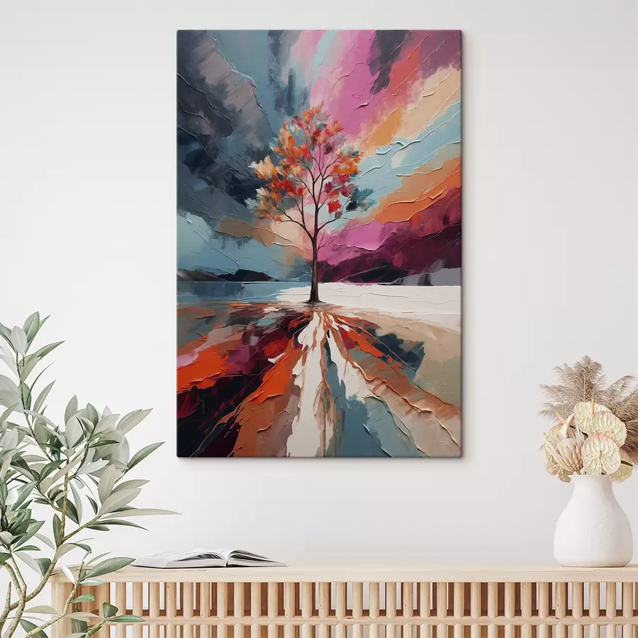 carta da parati Dipinto acrilico astratto con albero nr. s40461