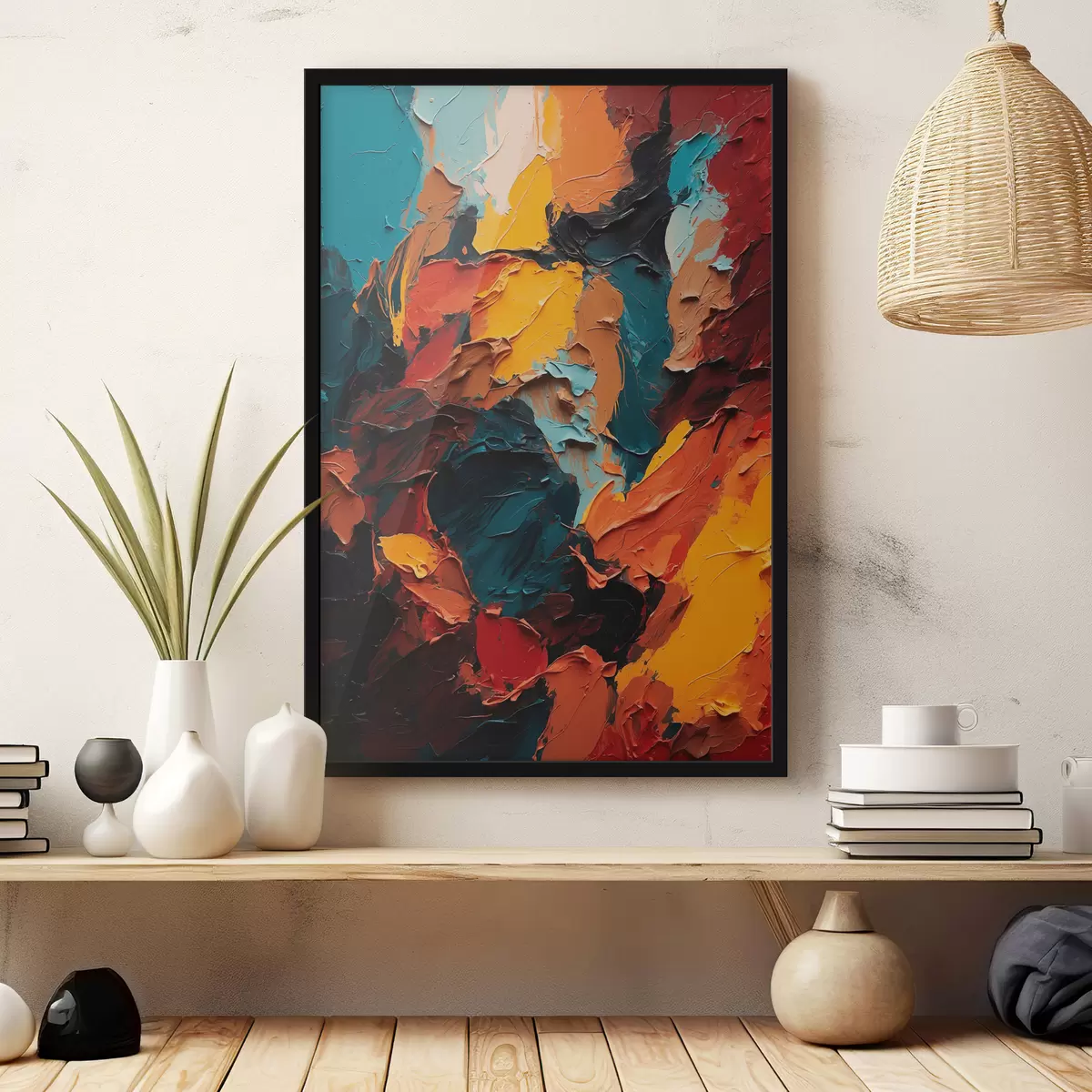 Poster Dipinto ad olio astratto multicolore f40457