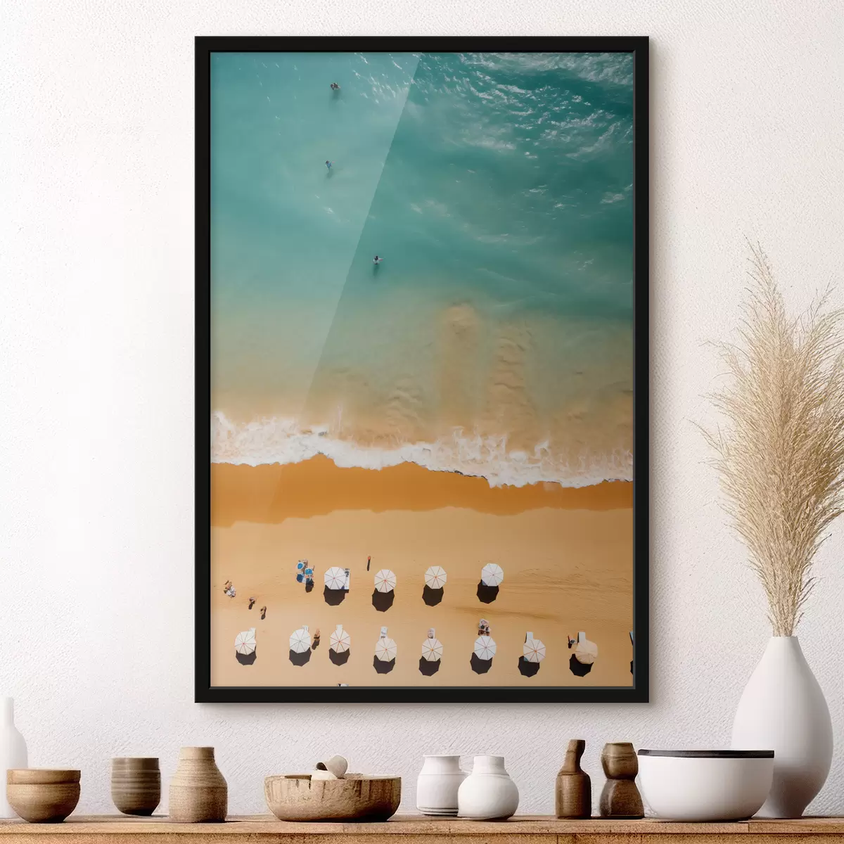 Poster Paesaggio minimalista visto dall'alto del mare e della spiaggia f40725