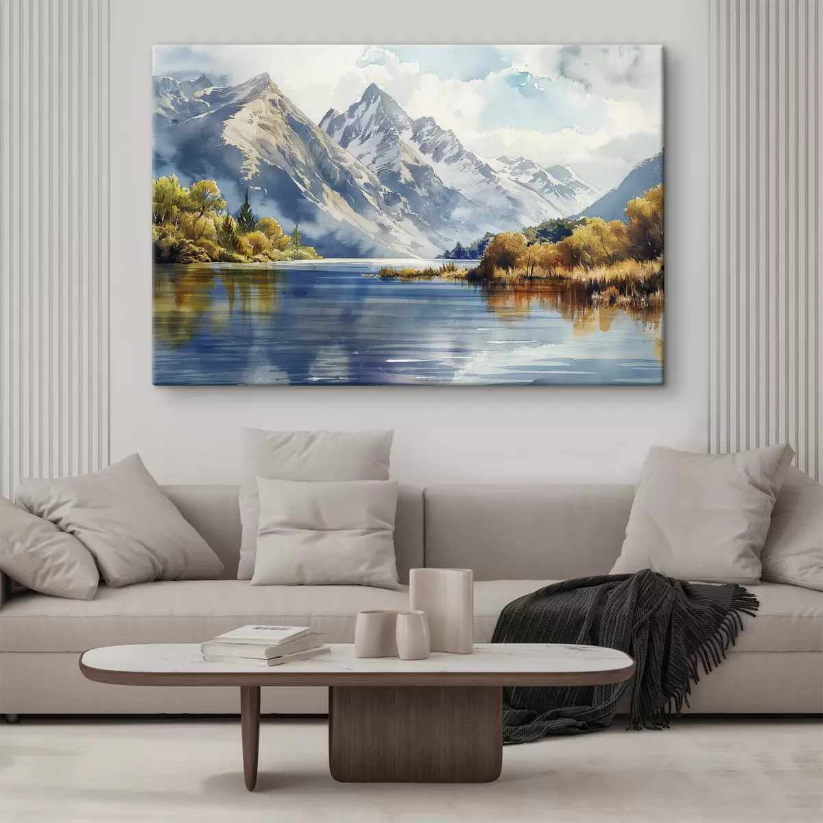 carta da parati Autunno paesaggio montano, fiume, alberi nr. s40309