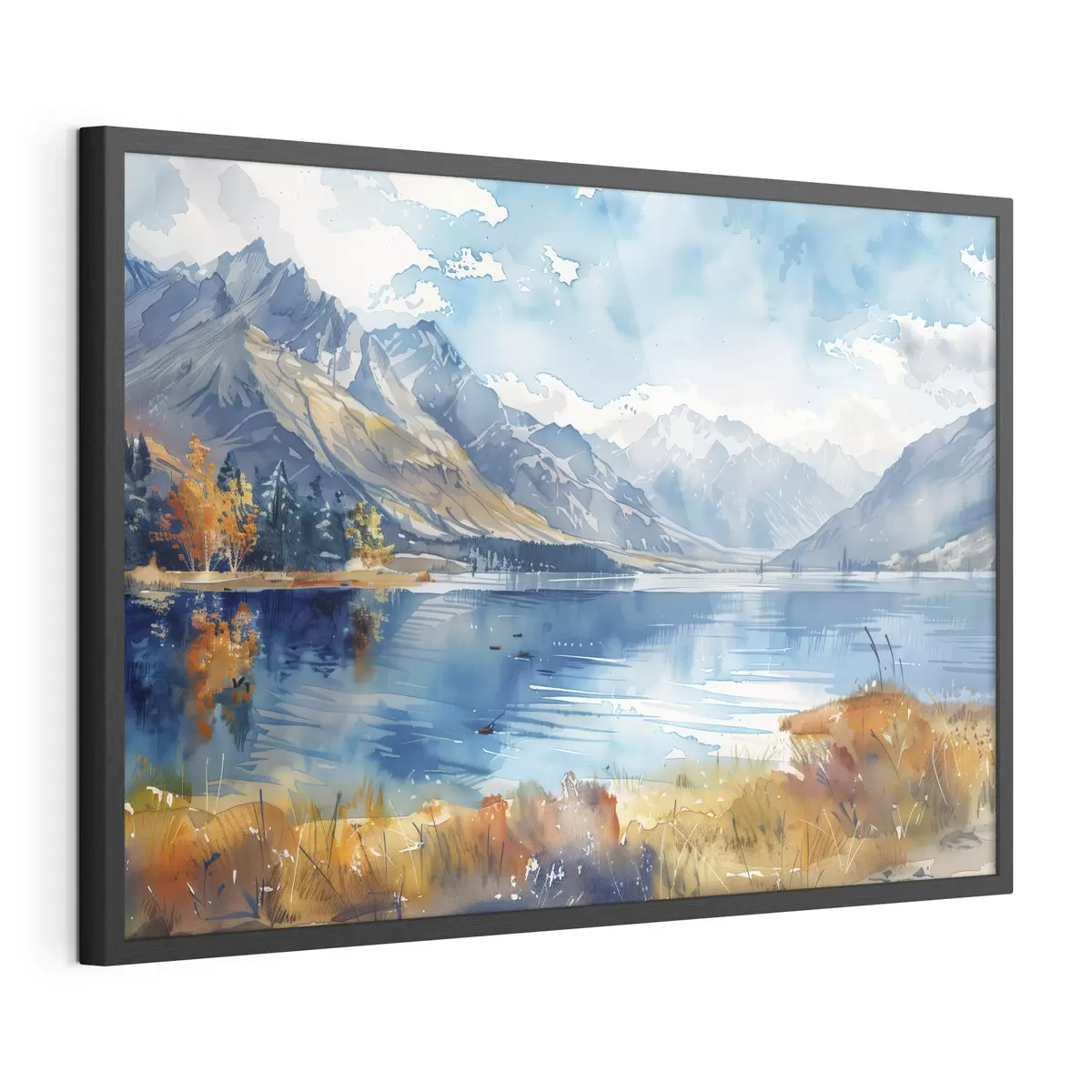 Poster Acquerello paesaggio montano, colori autunnali f40308