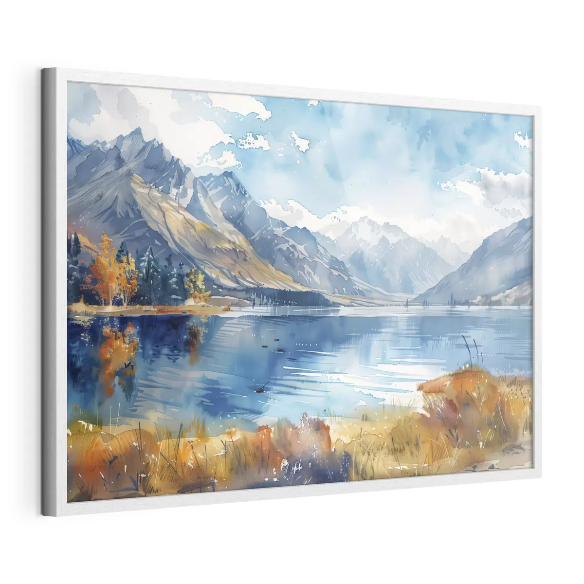 Poster Acquerello paesaggio montano, colori autunnali f40308