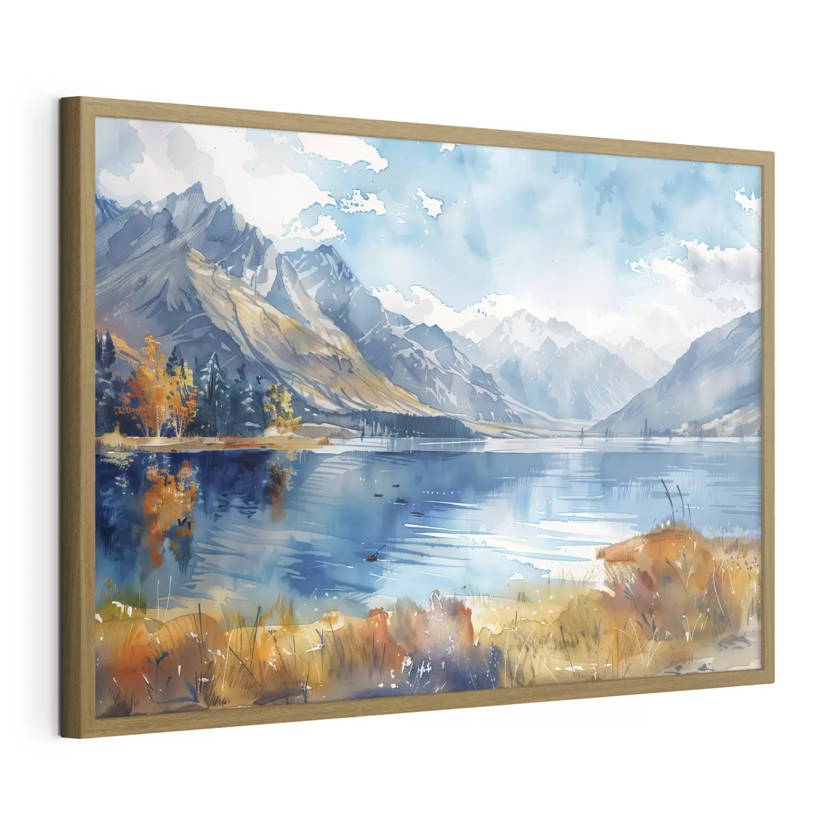 Poster Acquerello paesaggio montano, colori autunnali f40308