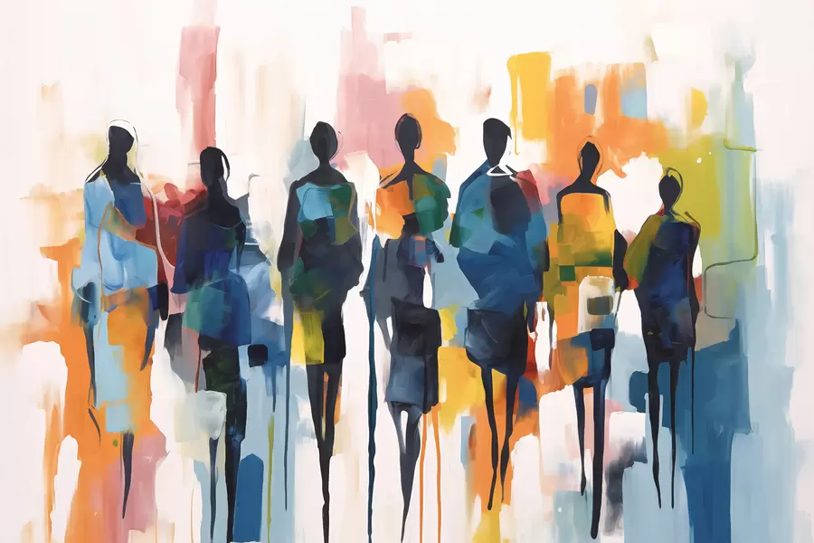 Carta da parati Moderno Sagome di persone astratte n. w01559