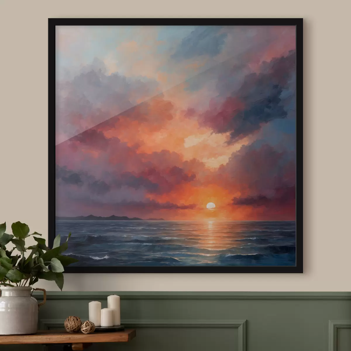 Poster Tramonto in riva al mare f40631