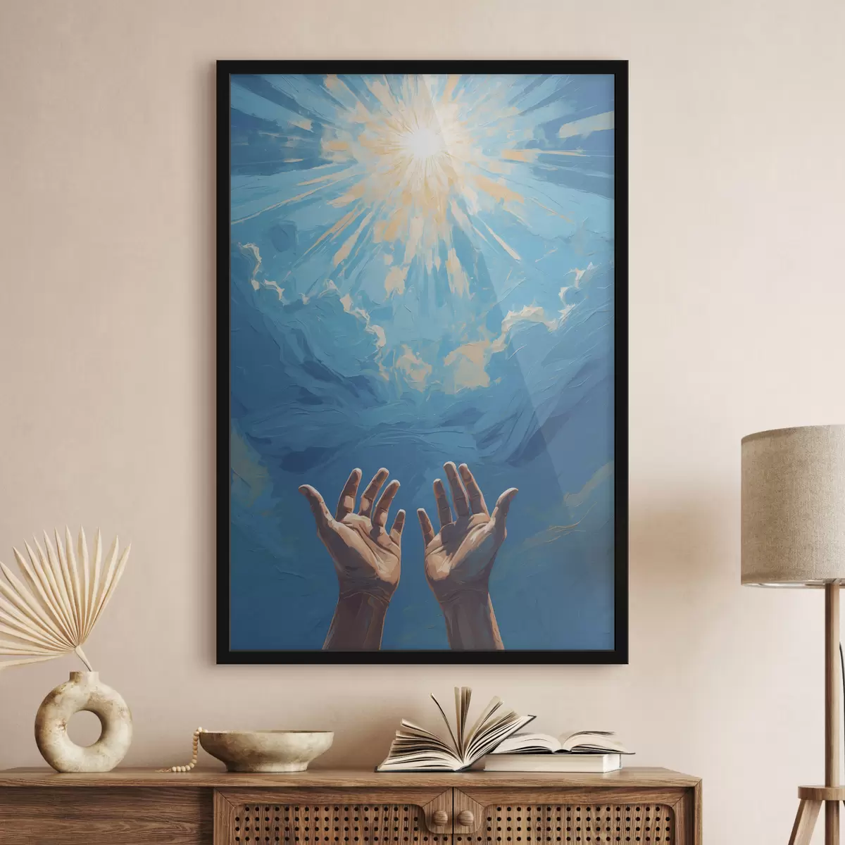 Poster Mani su sfondo solare f40692