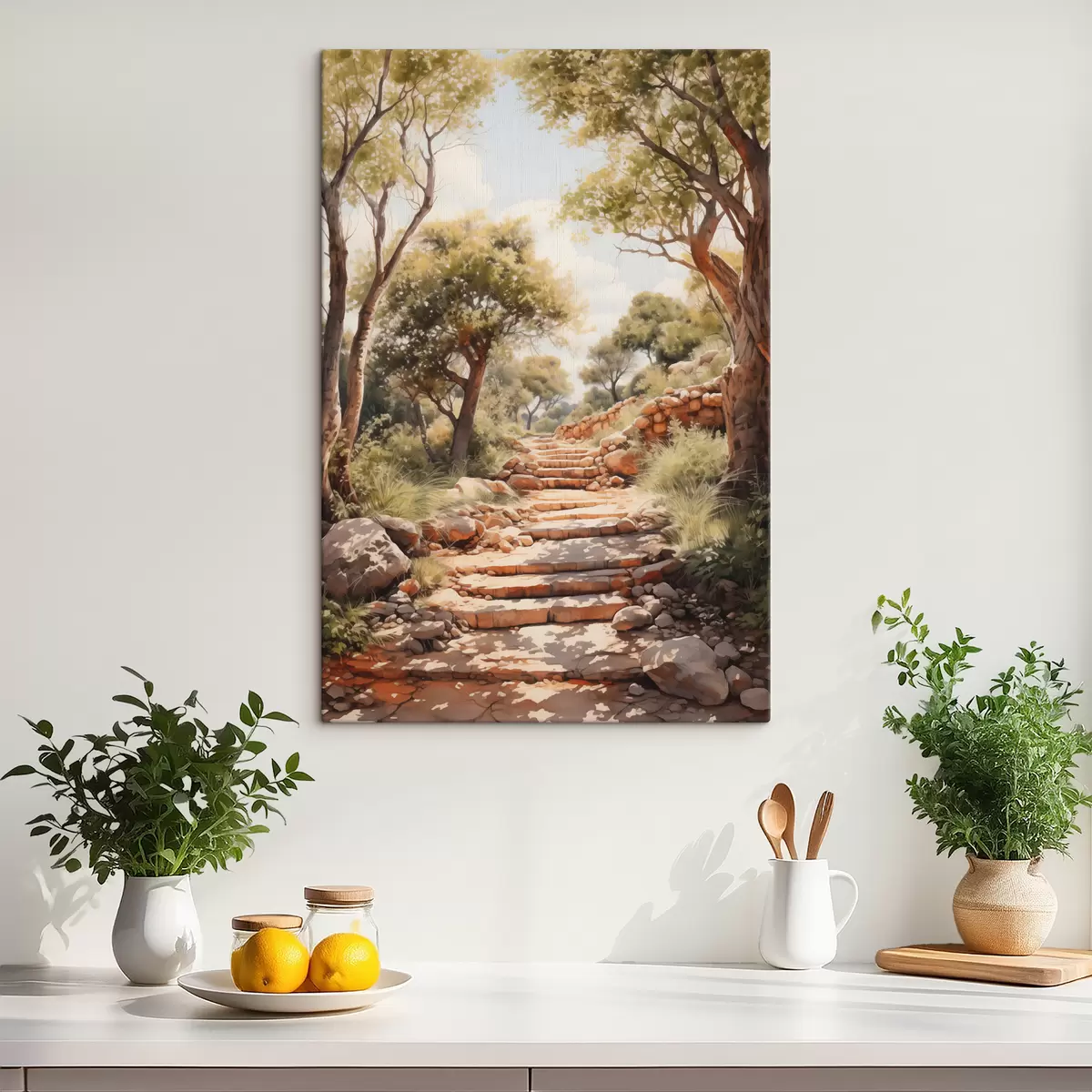 carta da parati Sentiero nel parco imitazione acquerello nr. s40804