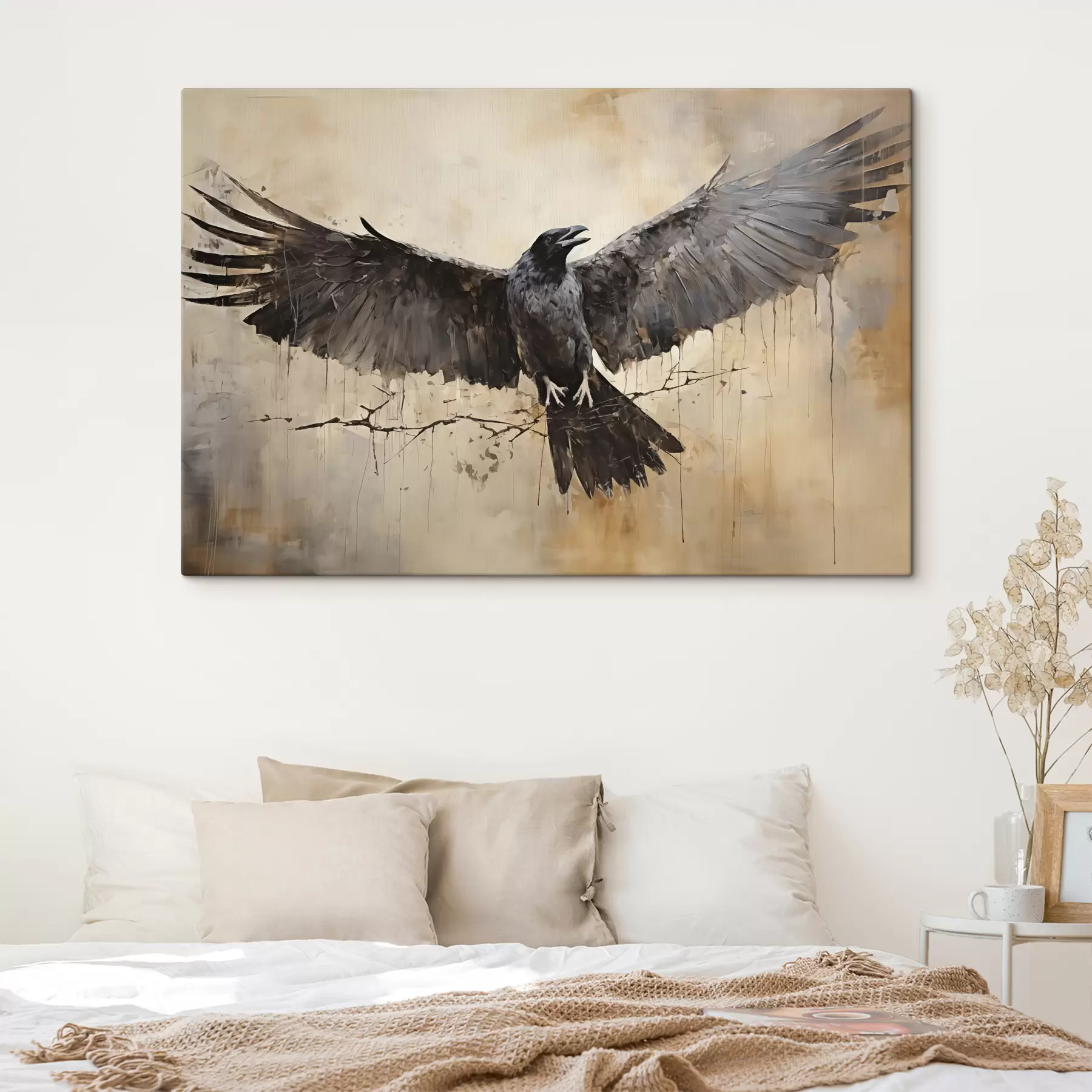 carta da parati Il corvo nero aprì le ali nr. s40809