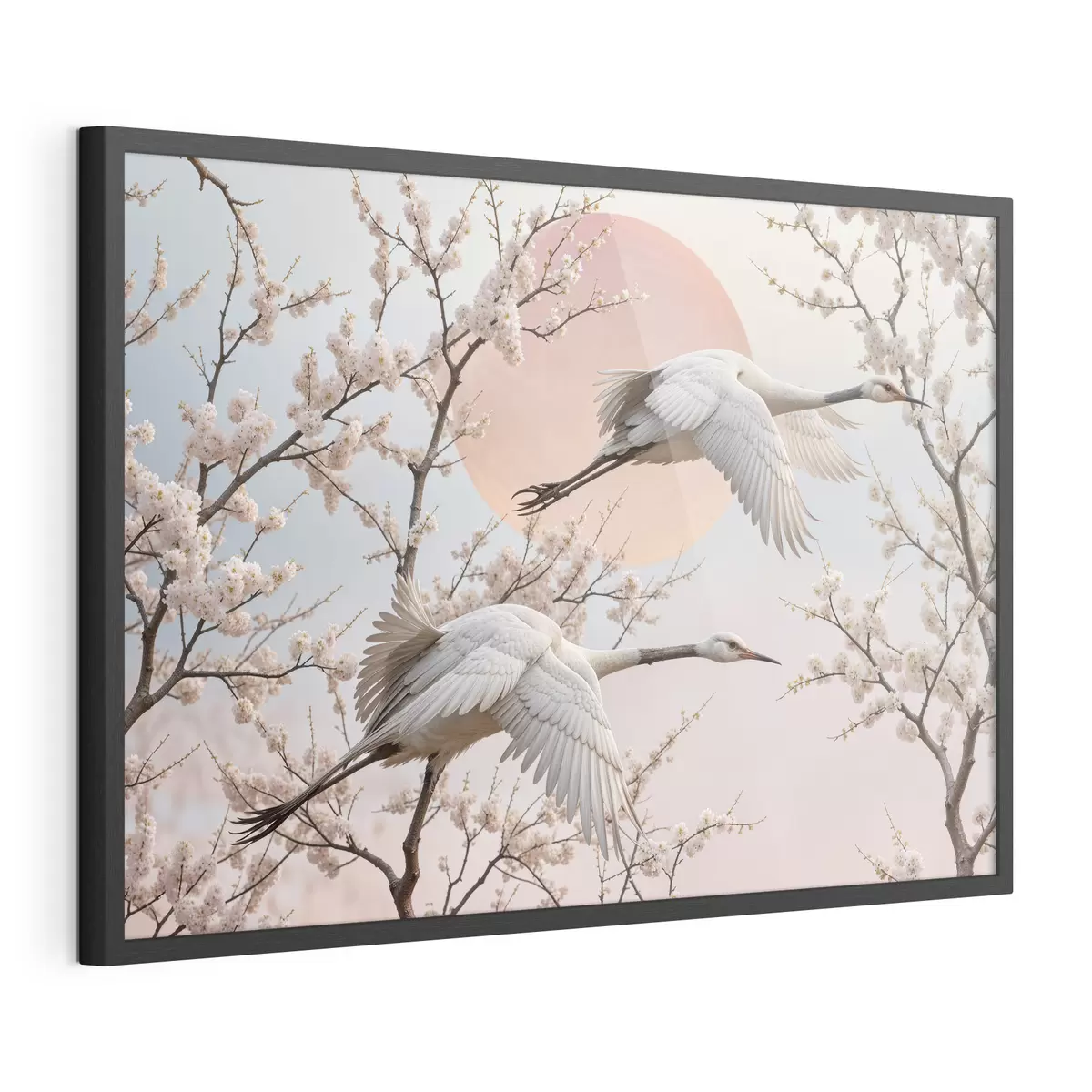 Poster Gru tra i fiori di ciliegio f40601