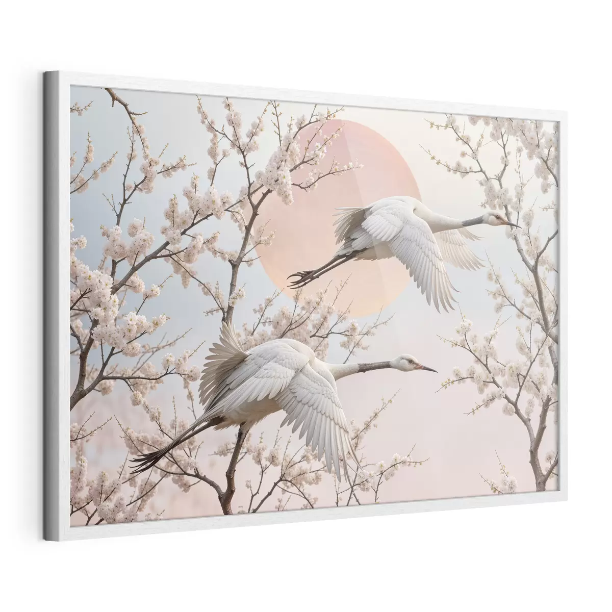 Poster Gru tra i fiori di ciliegio f40601