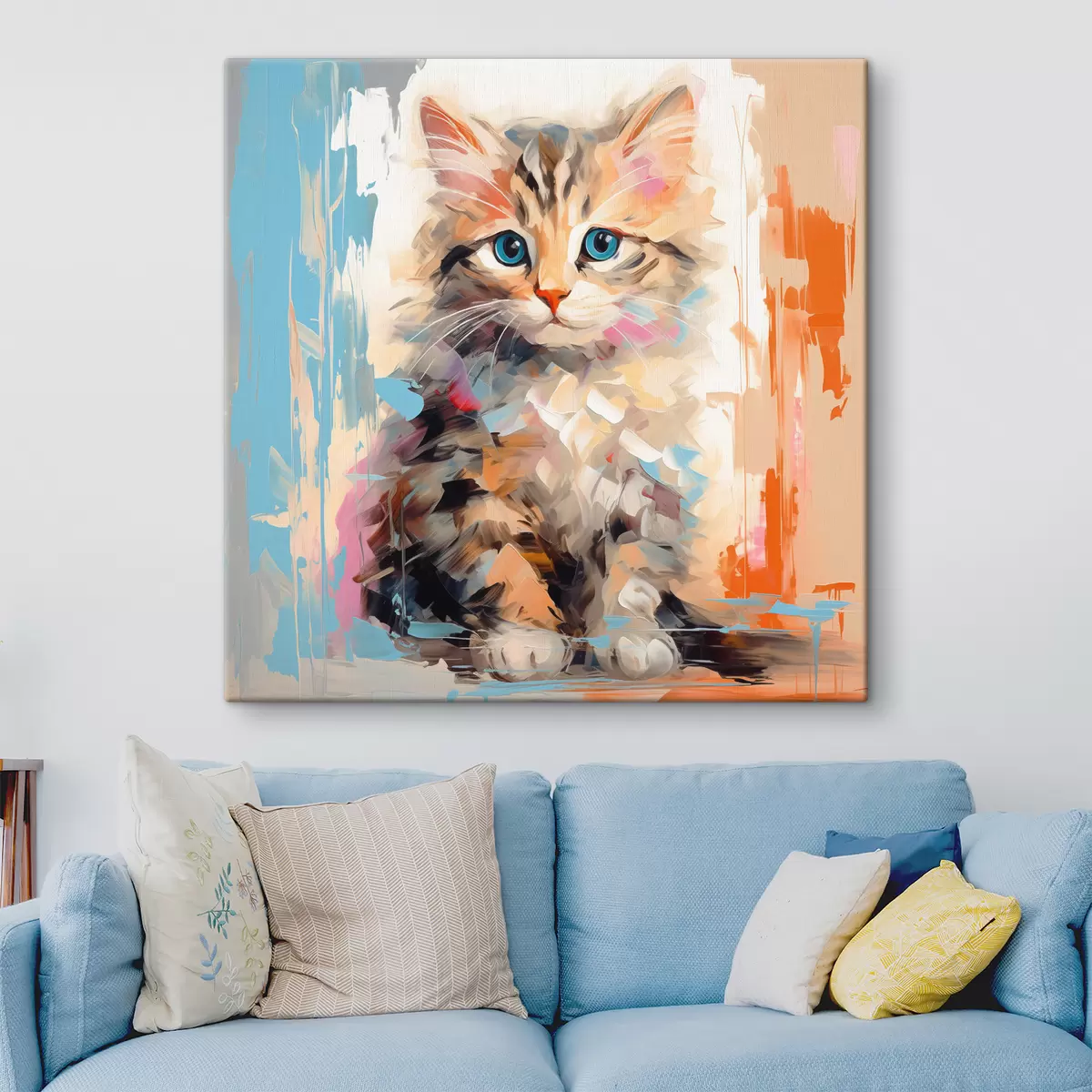 carta da parati Un gattino con pennellate nr. s40735