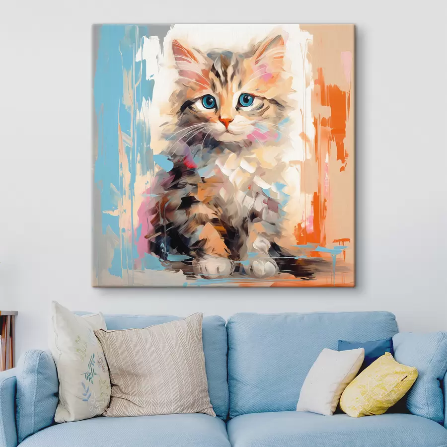 carta da parati Un gattino con pennellate nr. s40735