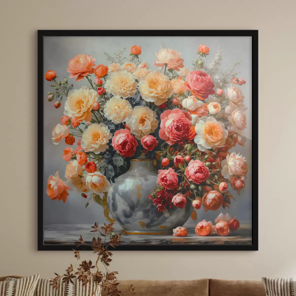Poster Un bouquet di fiori luminosi in un vaso f40733