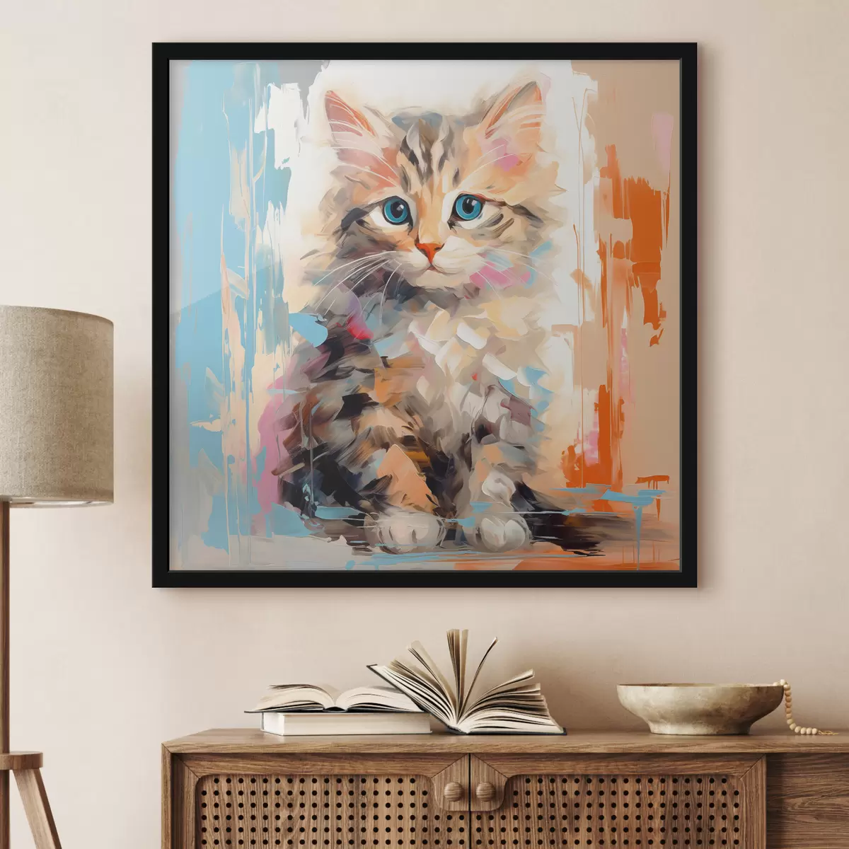 Poster Un gattino con pennellate f40735