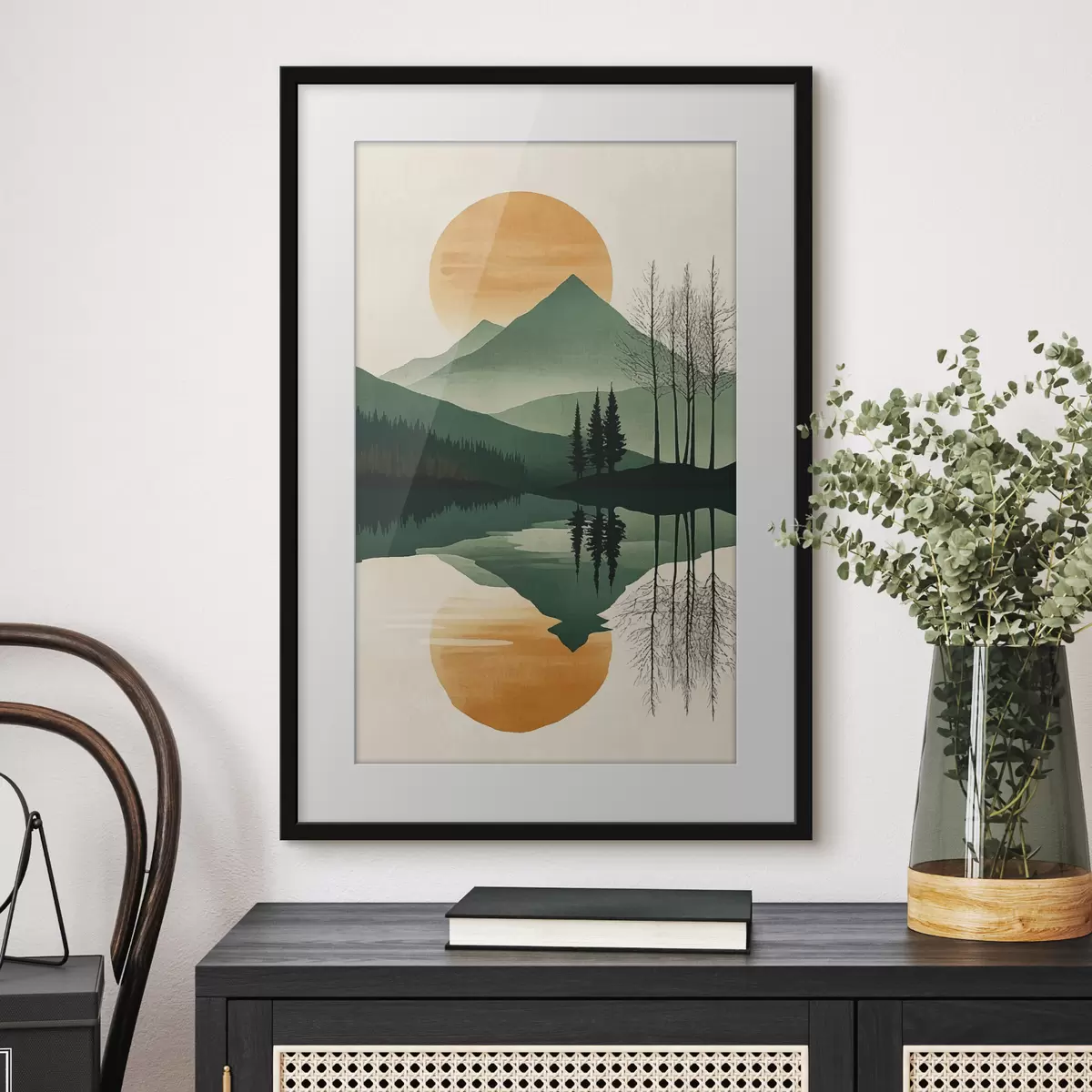 Poster Montagna e sole ambrato f40832