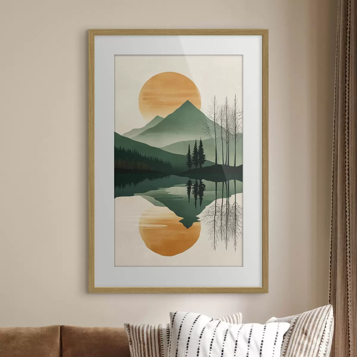 Poster Montagna e sole ambrato f40832