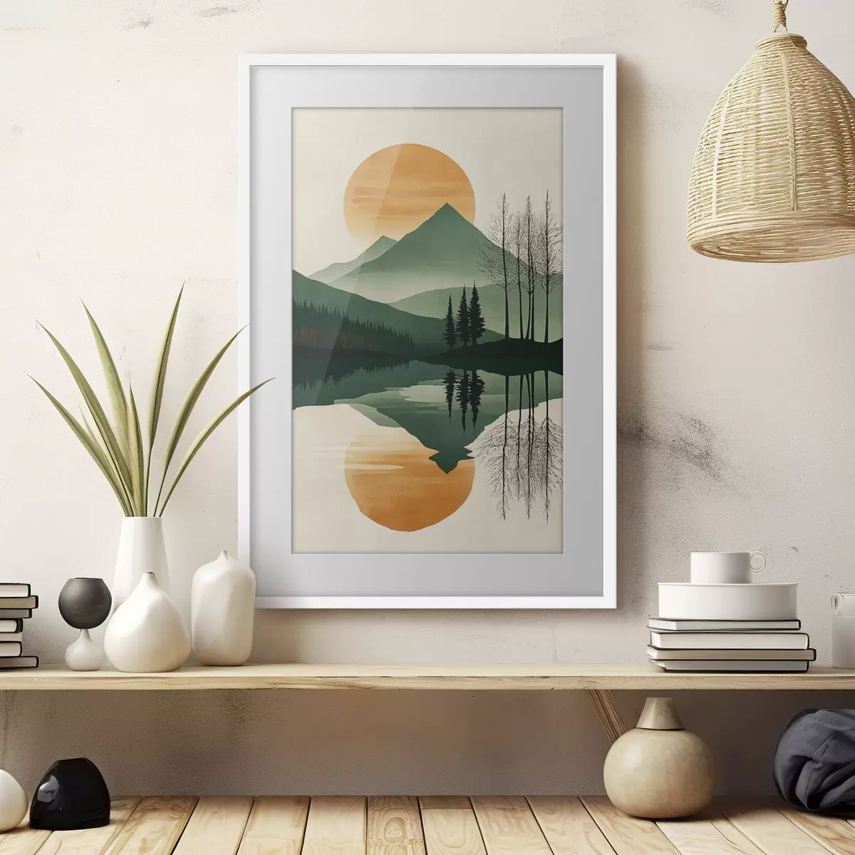Poster Montagna e sole ambrato f40832