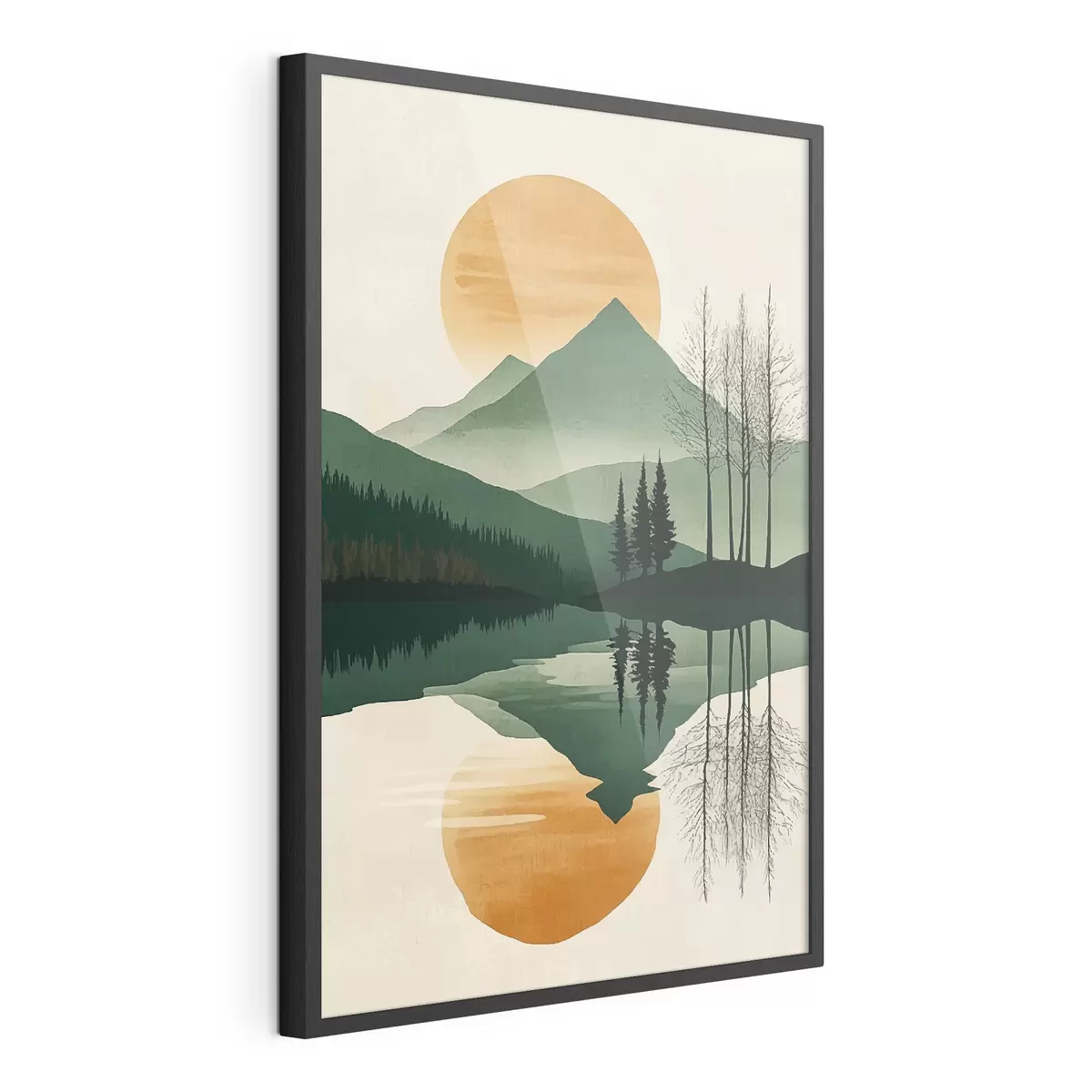 Poster Montagna e sole ambrato f40832