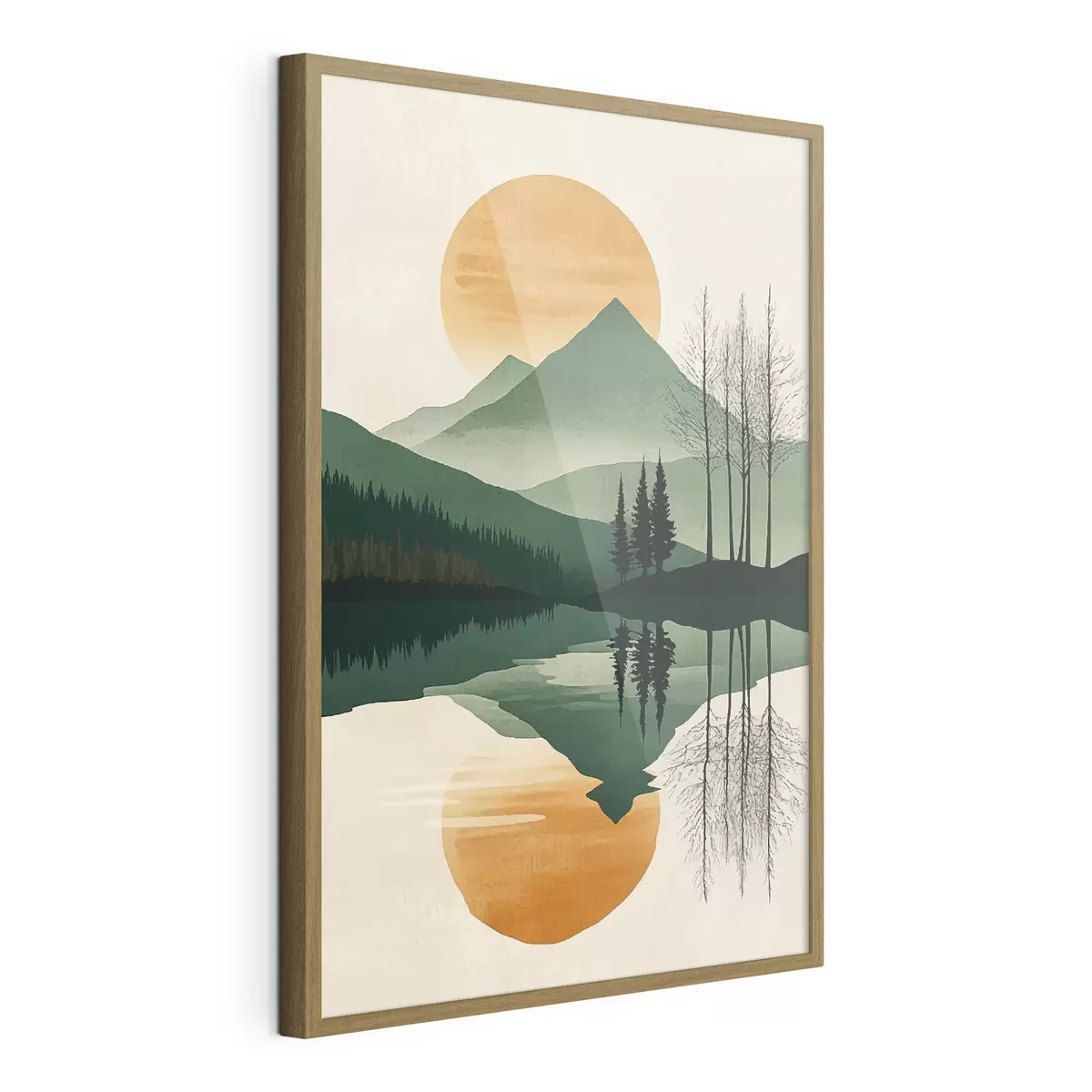 Poster Montagna e sole ambrato f40832