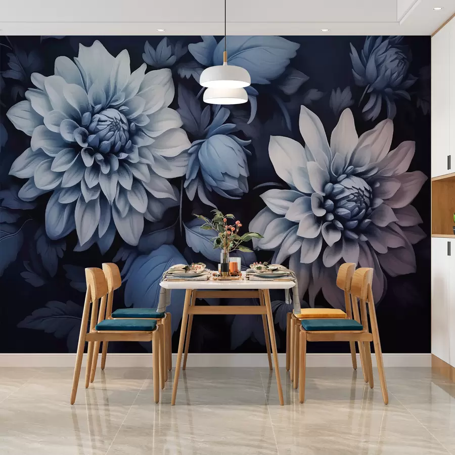 Carta da parati nature Fiori blu 