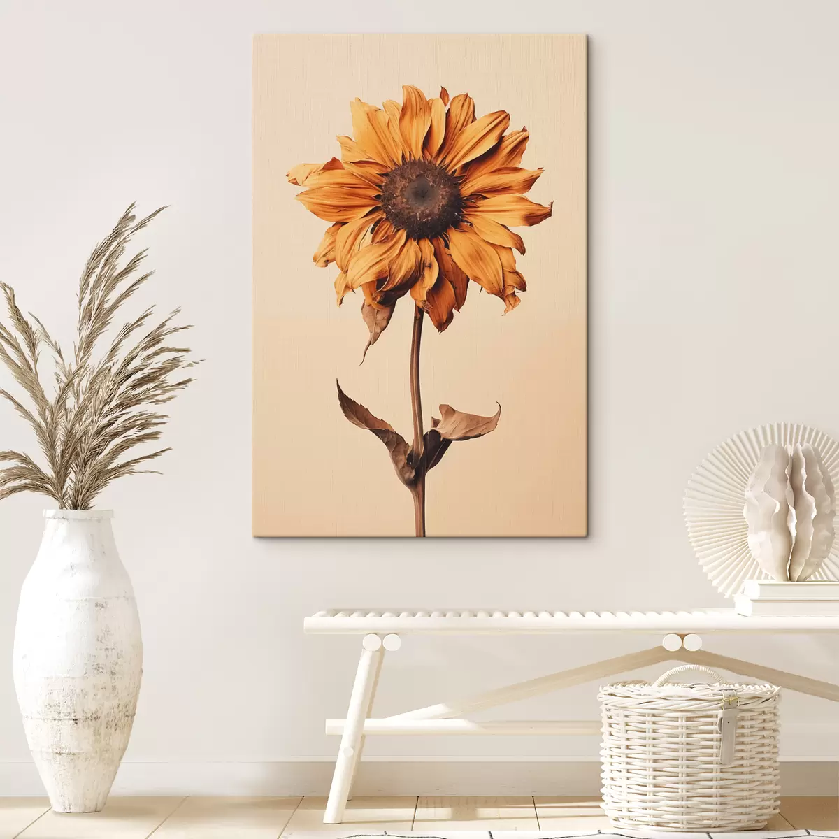 carta da parati Fiore secco con petali gialli minimalismo nr. s40882