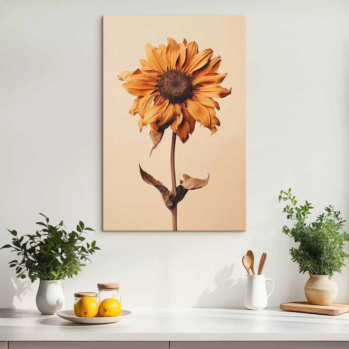 carta da parati Fiore secco con petali gialli minimalismo nr. s40882