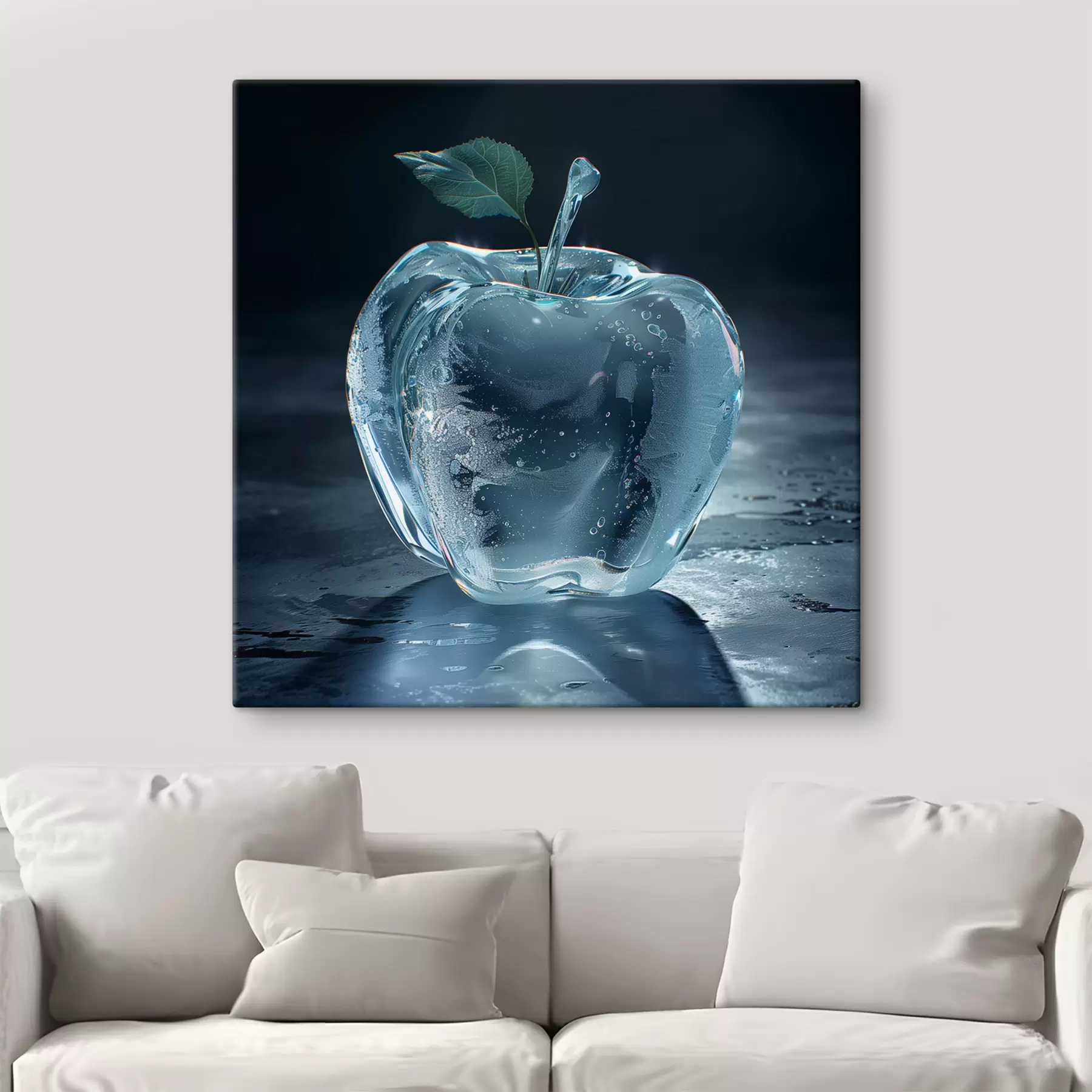 carta da parati Mela di vetro su sfondo scuro nr. s40912