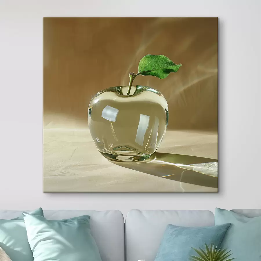 carta da parati Mela di vetro trasparente su sfondo chiaro nr. s40913