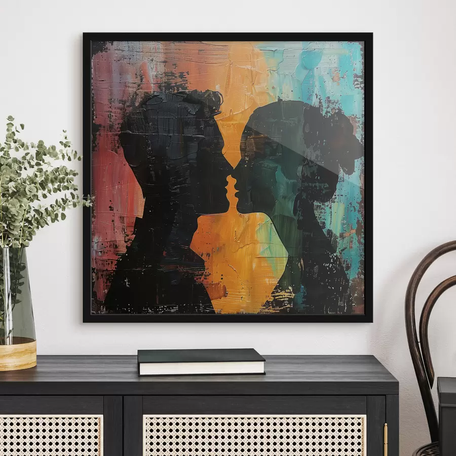 carta da parati Coppia silhouette pittura ad olio nr. f40893