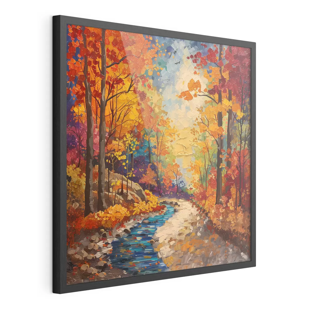 Poster Sentiero nel bosco con colori ad acquerello f40901