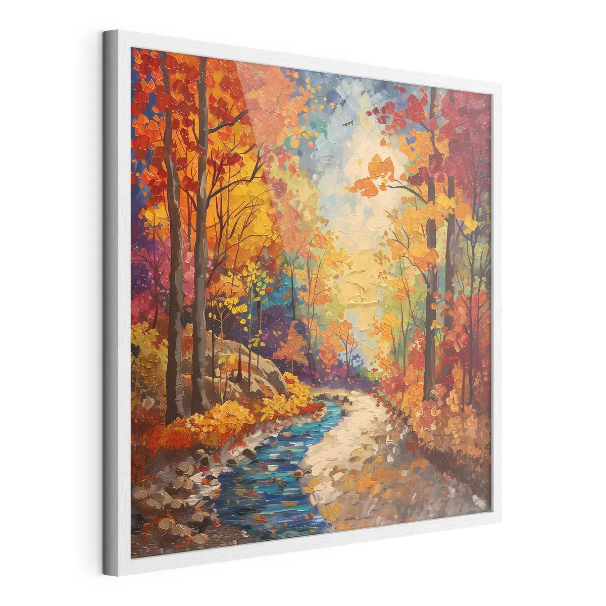 Poster Sentiero nel bosco con colori ad acquerello f40901