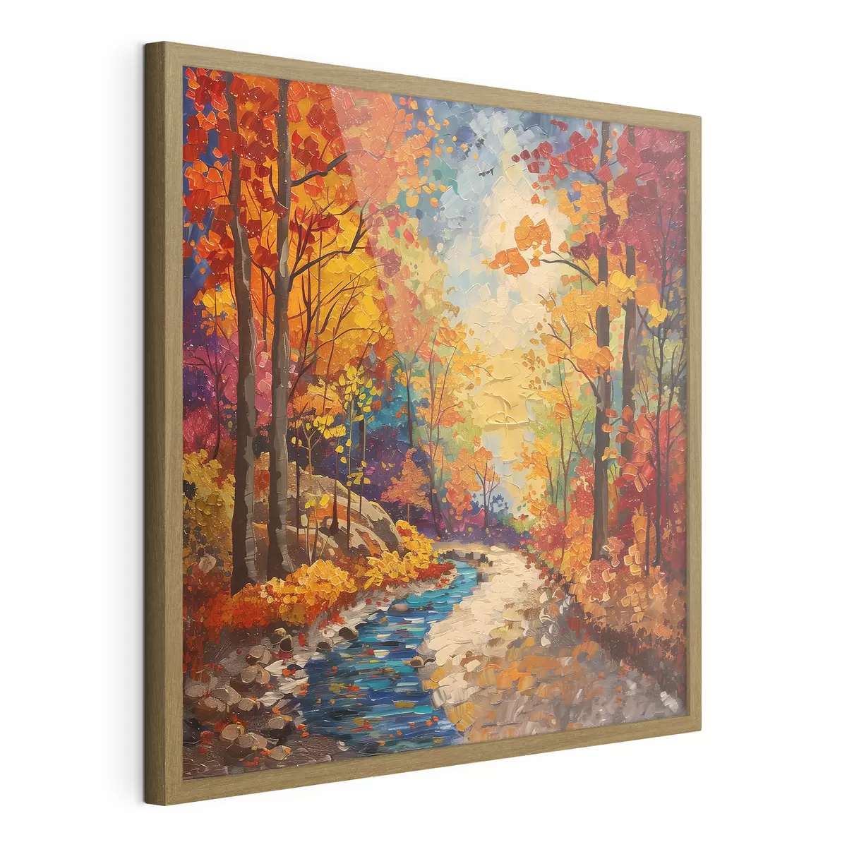 Poster Sentiero nel bosco con colori ad acquerello f40901