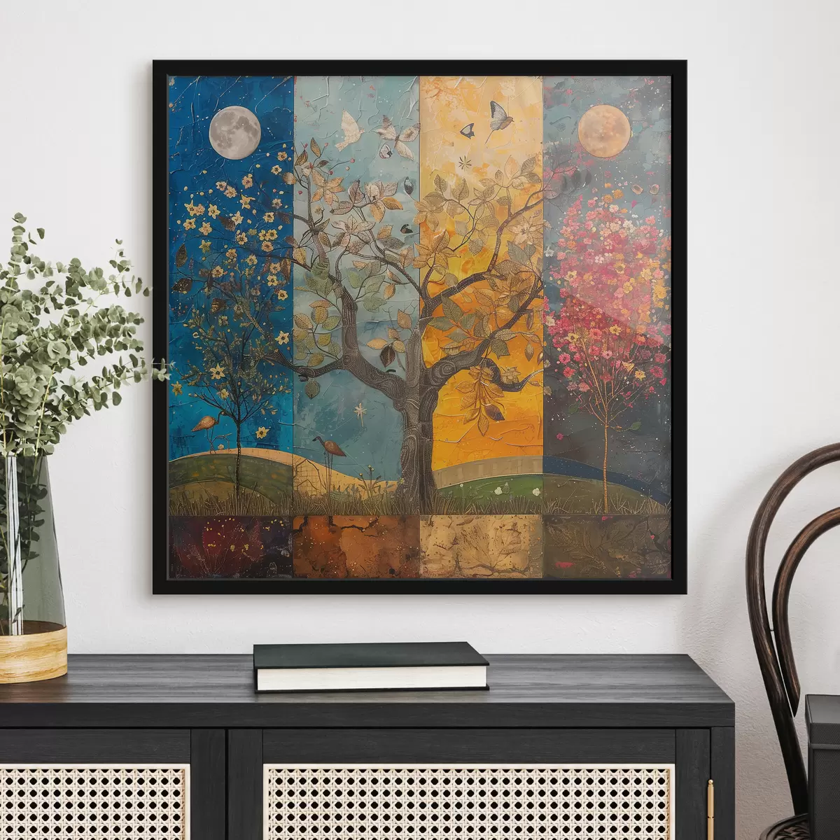 Poster Collage di stagioni ad acquerello f40921