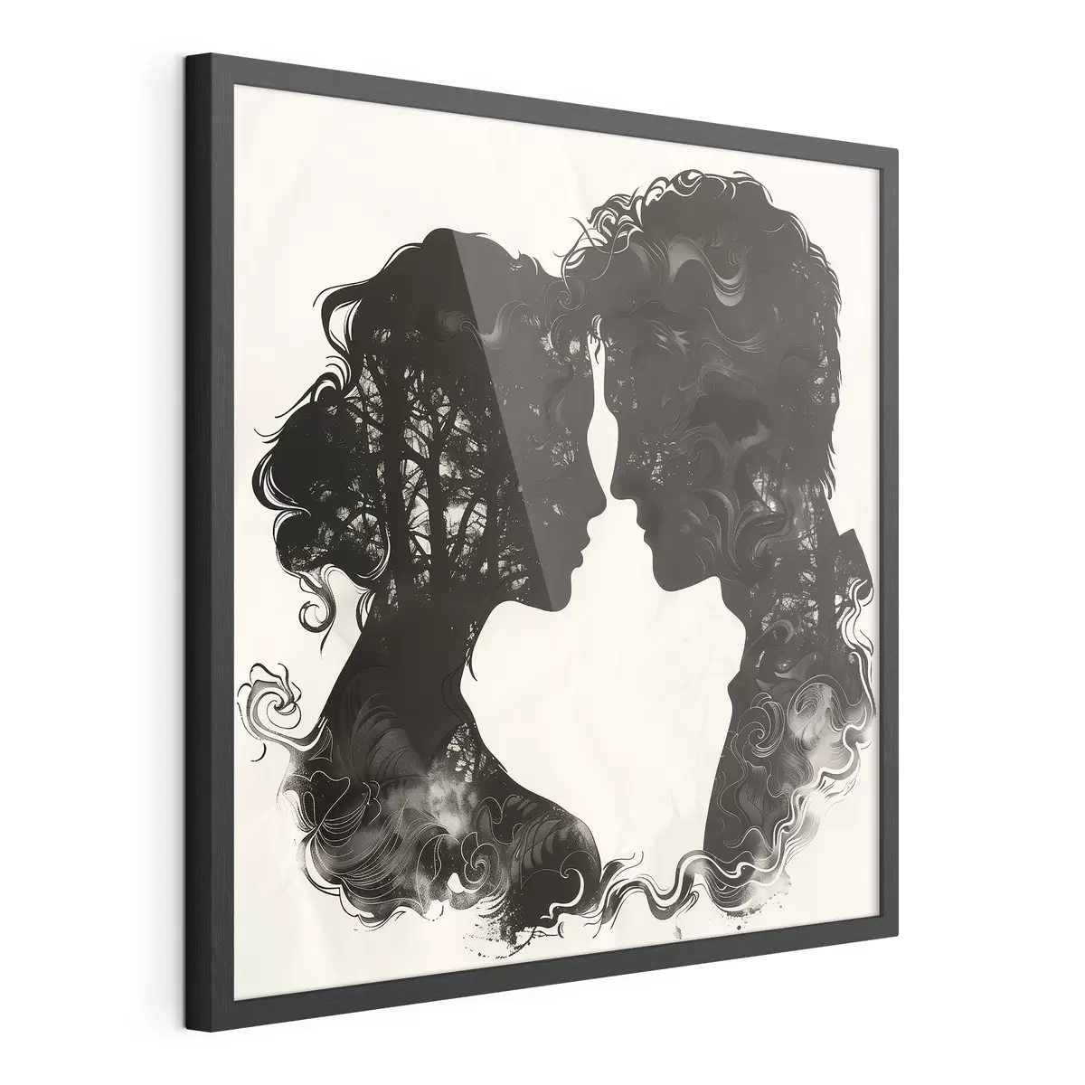 Poster Silhouette di una coppia di innamorati f40939