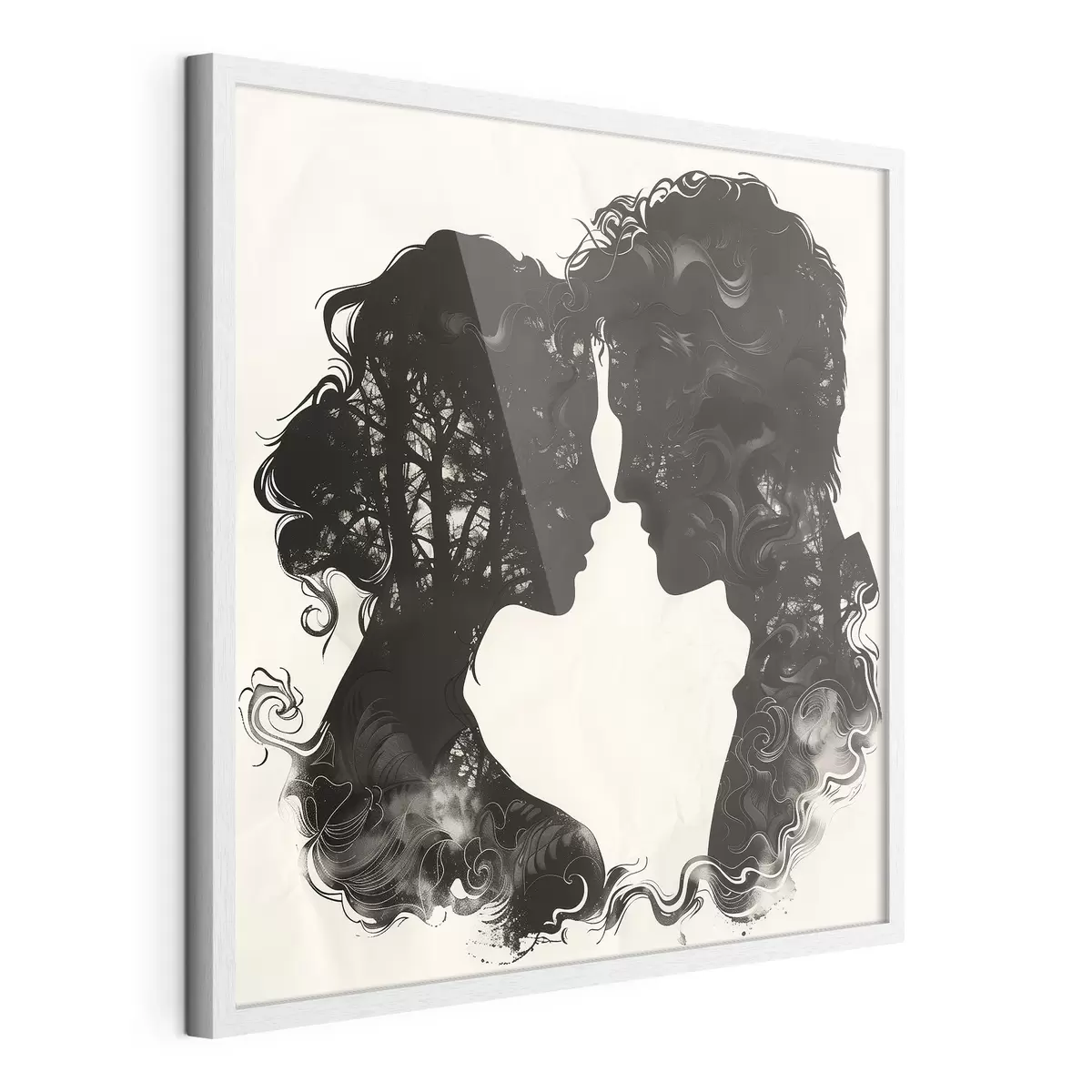 Poster Silhouette di una coppia di innamorati f40939