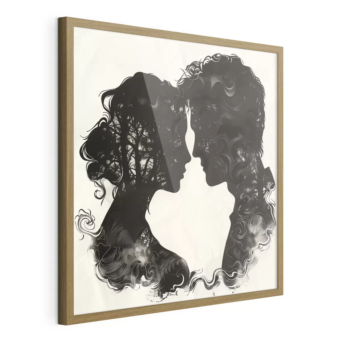 Poster Silhouette di una coppia di innamorati f40939