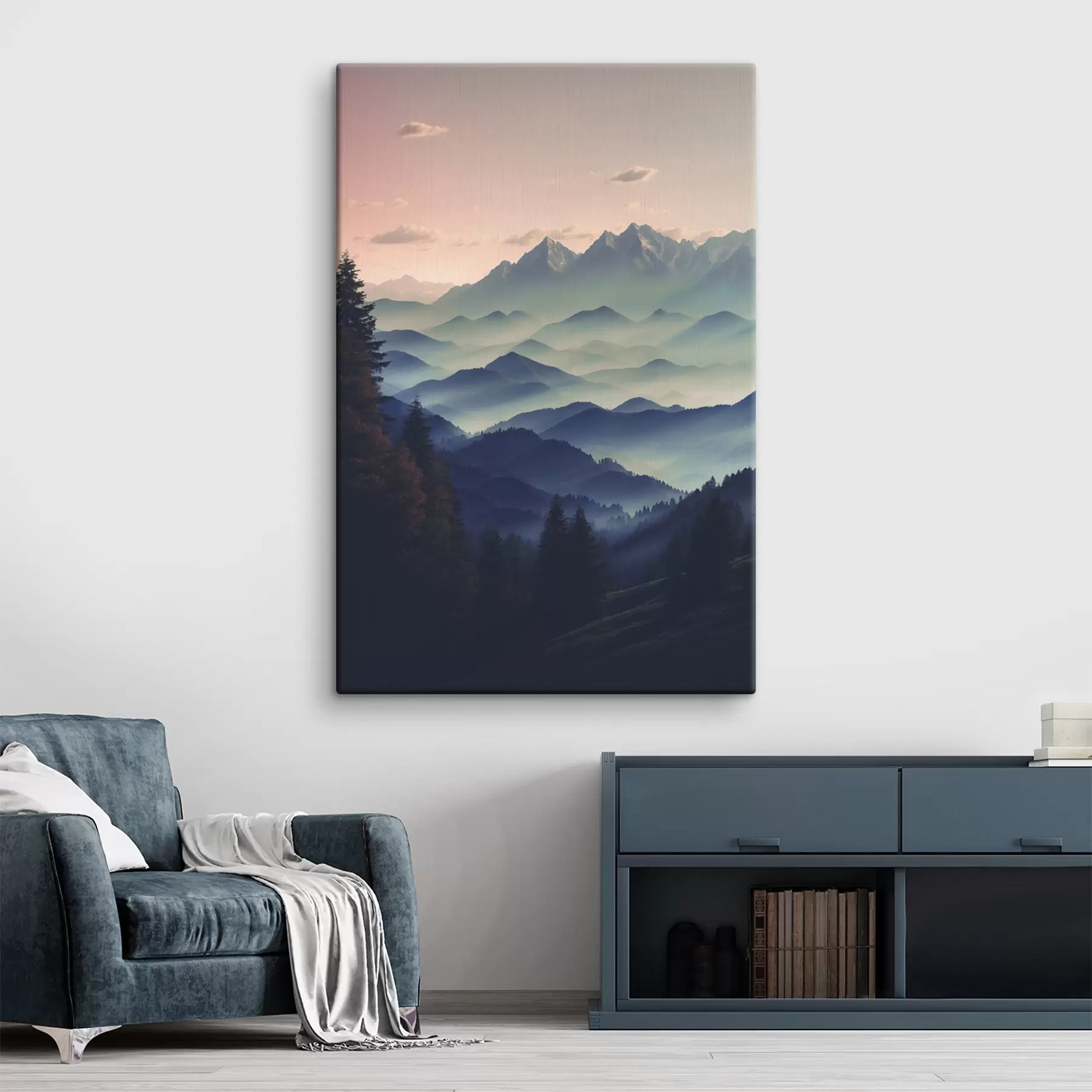 carta da parati Vista sulle montagne nella nebbia nr. s40851