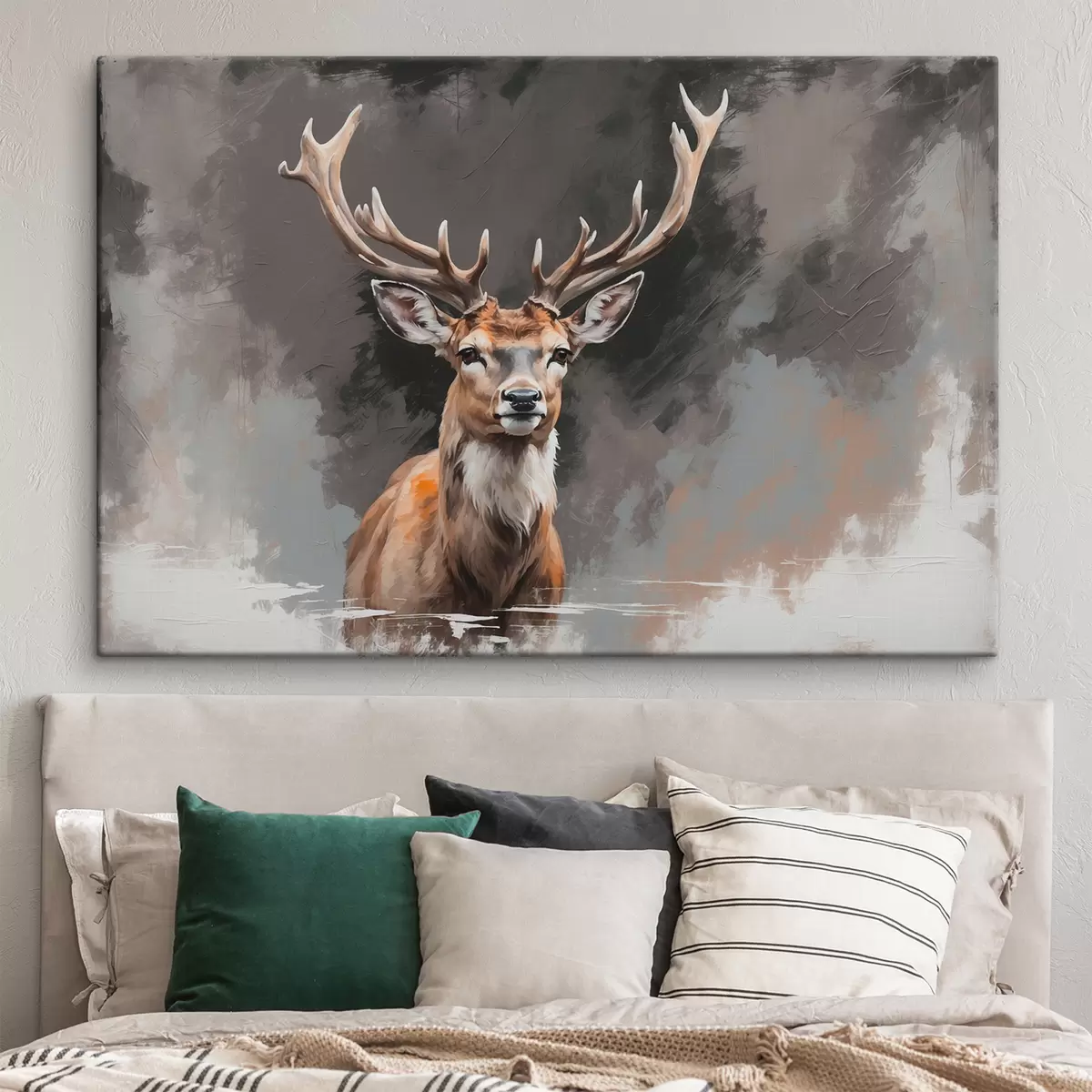 carta da parati Cervo su sfondo grigio-nero nr. s40865