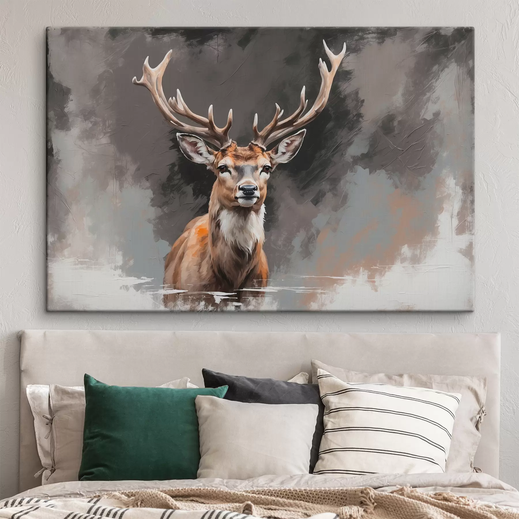 carta da parati Cervo su sfondo grigio-nero nr. s40865