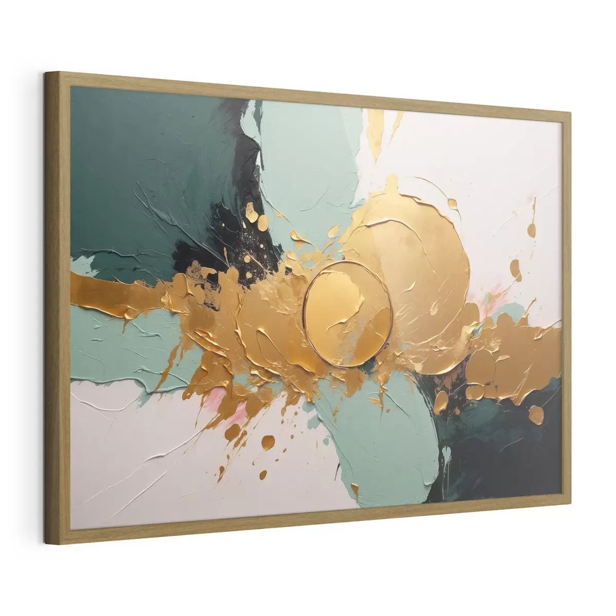 Poster Pittura ad olio astratta con colori bianco, nero f40855